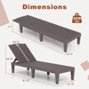 Costway Chaise Lounge Chairs Set of 2 with 5-Position Adjustable Backrests Easy Assembly Black/White/Brown - 3 of 4