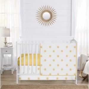 Sweet Jojo Designs Baby Boy, Girl, Unisex/Gender Neutral 3pc Baby Crib Bedding Set Boho Sun White and Mustard Yellow - 1 of 4