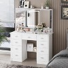 FUFU&GAGA Elegant Makeup Vanity Table with Adjustable Mirror Large Desk - 2 of 4