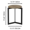 FONTOI Nightstands, Nightstand with Metal Frame, Round Side Table for Bedroom Living Room Balcony Office, Brown, 15.75"*19.68"*15.75" - 2 of 4