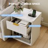 Set of 2 Nightstand - Charging Station, 2 Drawers & Open Shelf, Rounded Safety Corners, Mid-Century Metal Handles for Bedroom & Living Room - 3 of 4