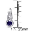 EVERLY JEWELRY | Created Blue and White Sapphire Twist Leverback Earrings in Sterling Silver - 3 of 4
