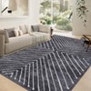 Washable Modern Stripe Area Rugs Contemporary Indoor Lightweight Low Pile Non Slip Carpet For Living Room Bedroom Soft Easy Care Floor Mat Home Decor - 3 of 4