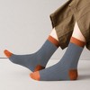 Anna-Kaci 6pk Men's Contrast - Color Ribbed Crew Socks - Non - Binding & Stay - Up - 3 of 4