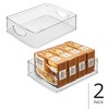 iDesign Plastic Stackable Pantry Bin with Handles - Set of 2 - Clear, USA Made - 2 of 4