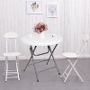 32" Versatile Folding Table Round Granite Plastic Table - 3 of 4
