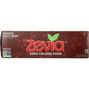 Zevia Zero Calorie Ginger Root Beer Soda - 12 oz each (12 pack) - 1 of 1