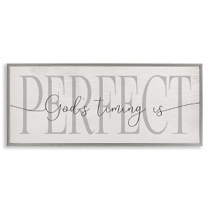 Stupell Industries God's Timing is Perfect Phrase Framed Giclee Art, Gray, 24" x 10" - 1 of 4