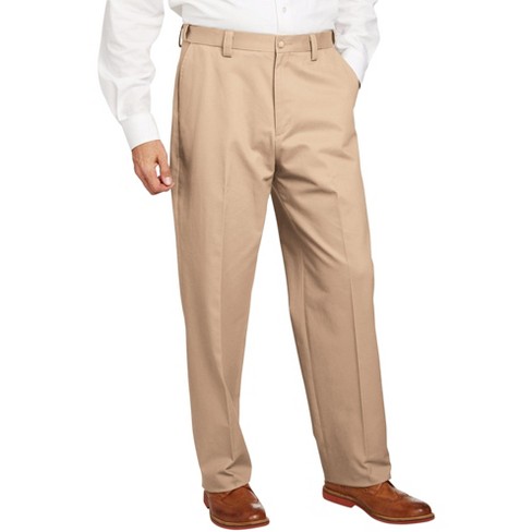 KingSize Mens Big & Tall Classic Fit Wrinkle-Free Expandable Waist Plain Front Pants 