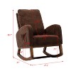 Modern High Back Armchair Rocking Chair, Upholstered Glider Chair With Side Pocket, Wooden Nursery Rocking Chairs - 2 of 4