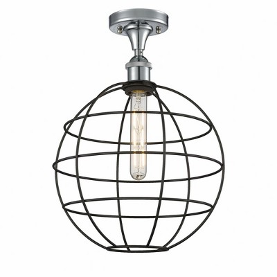 Lake Placid - 1 Light Semi-Flush Mount In Industrial Style-16 Inches Tall and 12 Inches Wide