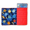 NoJo Planets Outer Space Toddler Nap Mat - Includes Attached Pillow and Fleece Blanket - 3 of 4