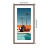 Kate and Laurel Framed Art Bison Chilling by the Pool in California by Michael Schauer, 22x42, Florence Medium Brown - 2 of 4