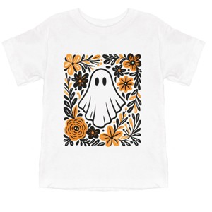 Ghost Floral Orange - Youth Short Sleeve Graphic T-Shirt and Toddler Short Sleeve Graphic T-Shirt - 1 of 3