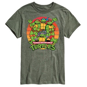 Men's - Teenage Mutant Ninja Turtles - Retro Sunset Circle Short Sleeve Graphic T-Shirt - 1 of 4