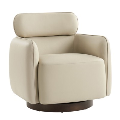 Richie Swivel Chair with a round backrest | ARTFUL LIVING DESIGN-WHITE