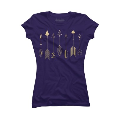 Junior's Design By Humans Be Brave Little Arrow (gold) By staceyroman T-Shirt