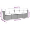 Garden Sofa Set Black PE Rattan Medium Adjustable Feet vidaXL - 3 of 3