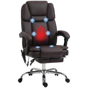 Aghana Digitals Black PU Leather Office Chair with 6-Point Vibration Massage, 135° Recline, - 1 of 4