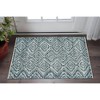 2' X 3'  and Blue Wool Southwestern Hand Knotted Area Rug - 2 of 4