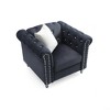 Upholstered Elegant Armchair with Round Arms, Comfortable Seating and Easy Assembly for Living Room - 3 of 4