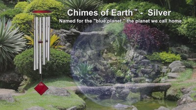 Black Aluminum and Wood Pentatonic Wind Chime, 37"