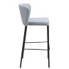 Barstool 39" H – Faux Leather With Gray Finish – Modern Stackable (Set of 2) By Zuo Modern - 3 of 4