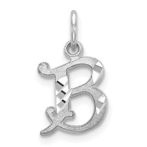 Black Bow Jewelry 14k White Gold, Isabelle Collection, Mini Letter B Initial Charm - 1 of 4