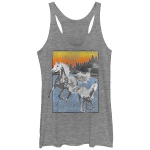 Women's Lost Gods Horses Racerback Tank Top - 1 of 3