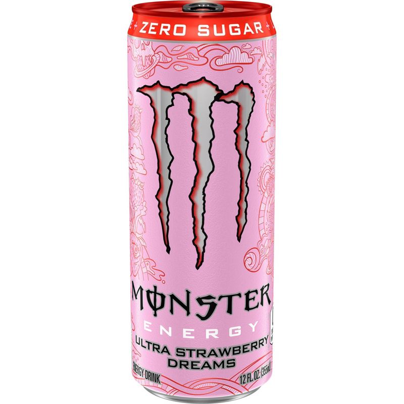Monster Ultra Strawberry Dreams Energy Drink - 12 fl oz Can, 1 of 2