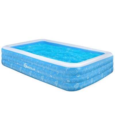 Costway Inflatable Swimming Pool 120'' x 72'' x 22'' Full-Sized Family Swimming Pool