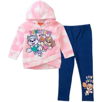 Paw Patrol Everest Skye Girls Pullover Crossover Fleece Hoodie and Leggings Outfit Set Toddler to Little Kid