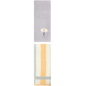 REGALWOVEN Chic Pattern Cotton Soft Absorbent Hand Towels for Bathroom 13" x 30"/13" x 29" 2 Pcs - 1 of 4