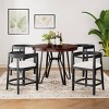 Christopher Knight Home Jayden 5pc Metal and Rubberwood Counter Height Dining Set Black - 2 of 4
