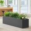 36*10*10 inch Large Metal Rectangular Planter with Drainage Holes for Indoor/Outdoor Use, Perfect for Tall Plants - 3 of 4