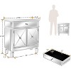 VINGLI Mirrored Cabinet, Mirrored Nightstand, Mirrored Dresser Accent Chest, Large Mirror Nightstand with 1 Drawer and Two Doors, Mirror - 2 of 4