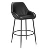 Zuo Modern - Set of 2 Vila Black 42.5"H Barstools Upholstered Faux Leather, Powder-Coated Steel, Modern Style - 2 of 4