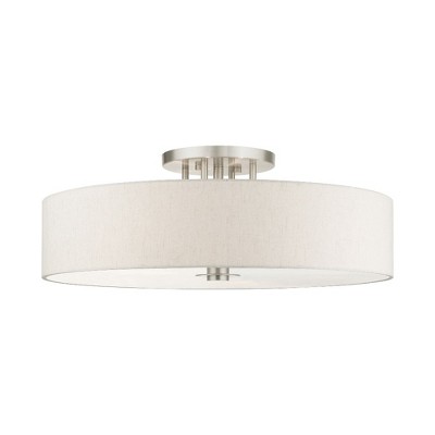 Livex Lighting Meridian 6 - Light Semi-Flush Mount in  Brushed Nickel