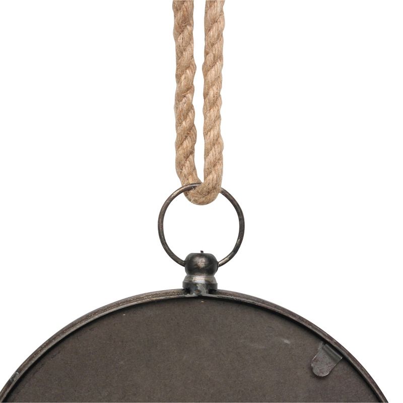 Small Round Metal Wall Mirror with Rope Hanging Loop - Stonebriar Collection, 3 of 7