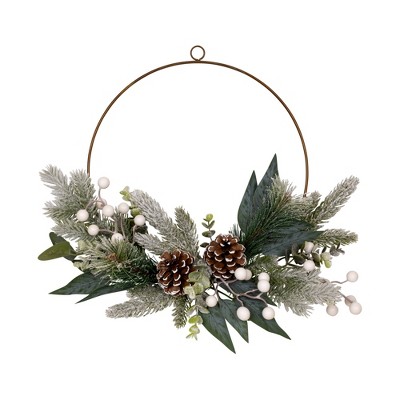 HomeRoots 19" Faux Greenery And Pinecone Wreath