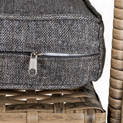 Mixed Gray and Brown Wicker Adirondack Chair with Cushions