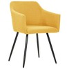 vidaXL Dining Chair Set of 2 Yellow Fabric (100% polyester), metal - 2 of 2