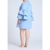 ELOQUII Women's Plus Size Poplin Ruffle Sleeve Dress - 3 of 4