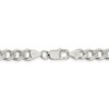 Black Bow Jewelry Men's 7.5mm, Sterling Silver Solid Pave Curb Chain Necklace - 4 of 4