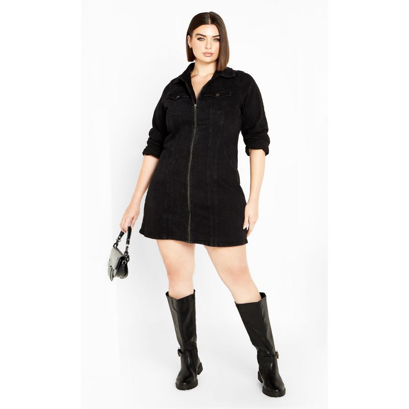 Women's Plus Size Oaklyn Dress - black wash | CITY CHIC, 1 of 9