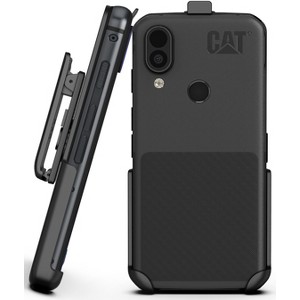 Nakedcellphone Belt Clip Holster Case with Stand for CAT S62 Pro Phone - Black - 1 of 4