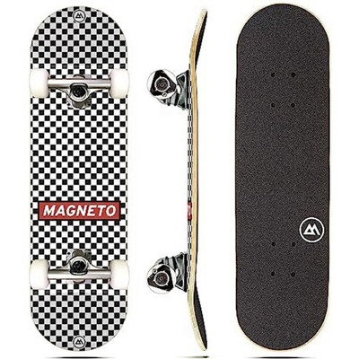 Magneto Skateboard | Maple Wood | ABEC 5 Bearings | Double Kick Concave Deck | For Beginners, Teens & Adults