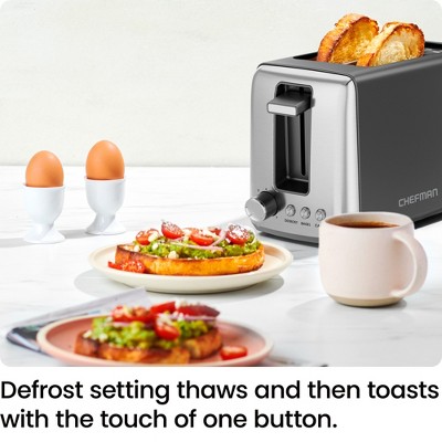 Stainless Steel 2-Slice Toaster with Wide Slots and Crumb Tray