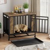 Aortzio 32.5"W Dog Crate Furniture,Metal Structure Dog House with Tray - 2 of 4