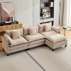 ODK 112" Oversized L-Shaped Sofa, Comfy Deep Seat Convertible 3 Seater Couch with Ottoman, 170 Pounds Modern Minimalist Chenille Couch for Living Room - 3 of 4